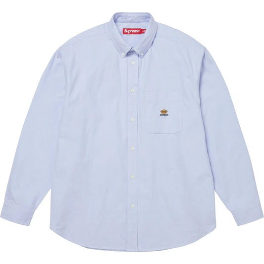 Loose Fit Flannel Oxford Shirt — Light Blue