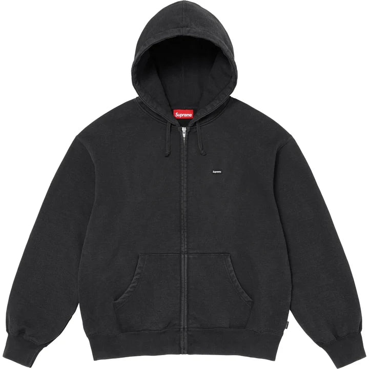 Small Box Zip Up Hooded Sweatshirt — Black