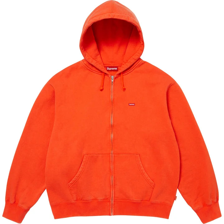 Small Box Zip Up Hooded Sweatshirt — Orange