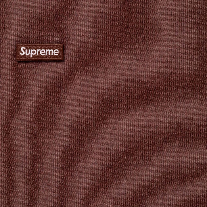 Small Box Zip Up Hooded Sweatshirt — Brown