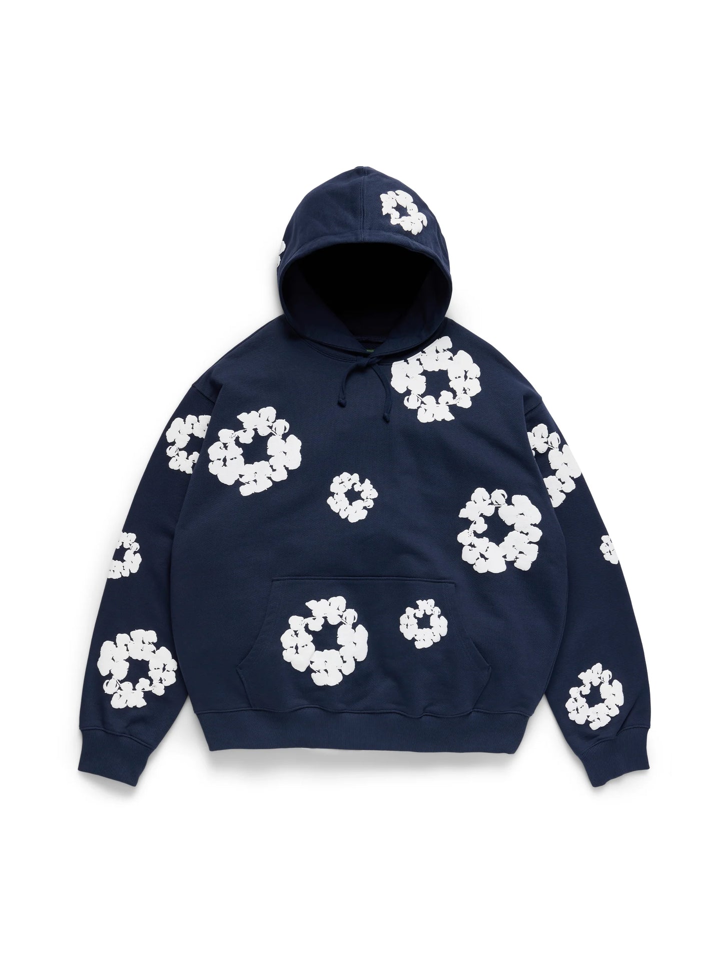 Cotton Wreath Hoodie Navy