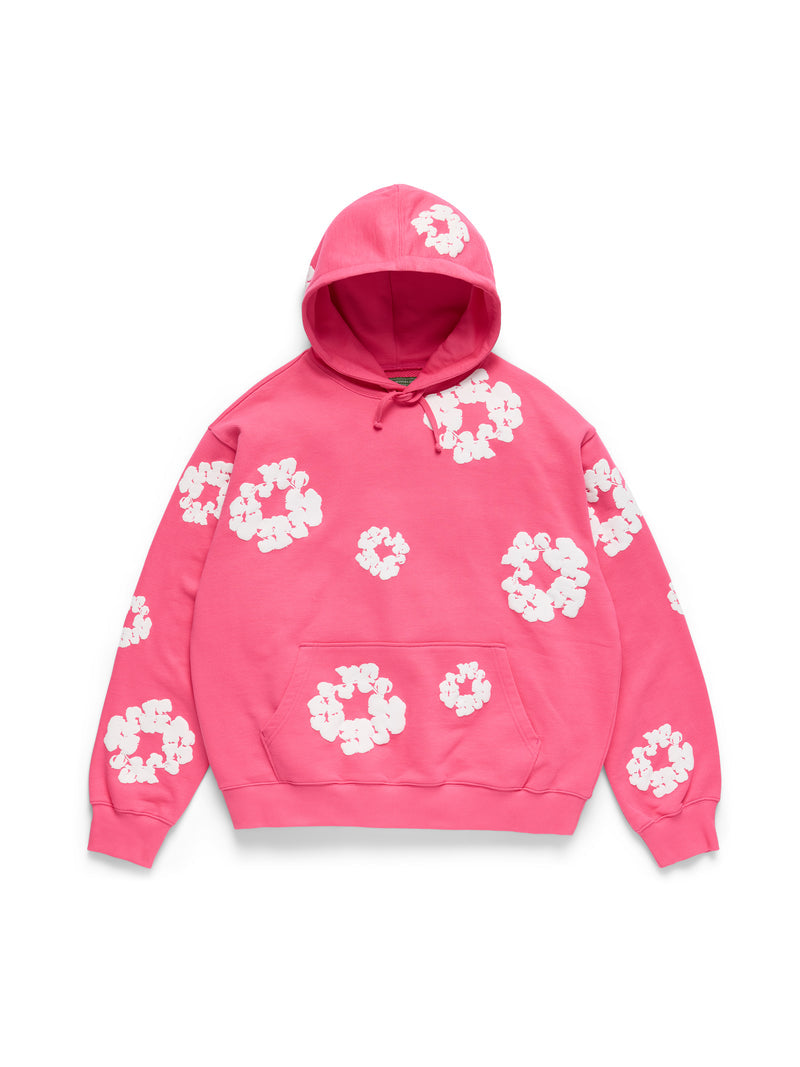 Cotton Wreath Hoodie Pink