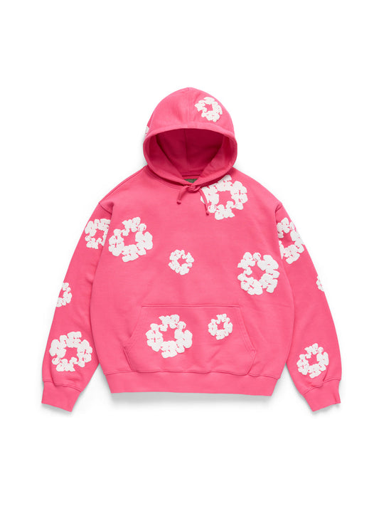 Cotton Wreath Hoodie Pink