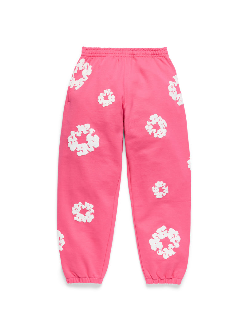 Cotton Wreath Sweatpants Pink