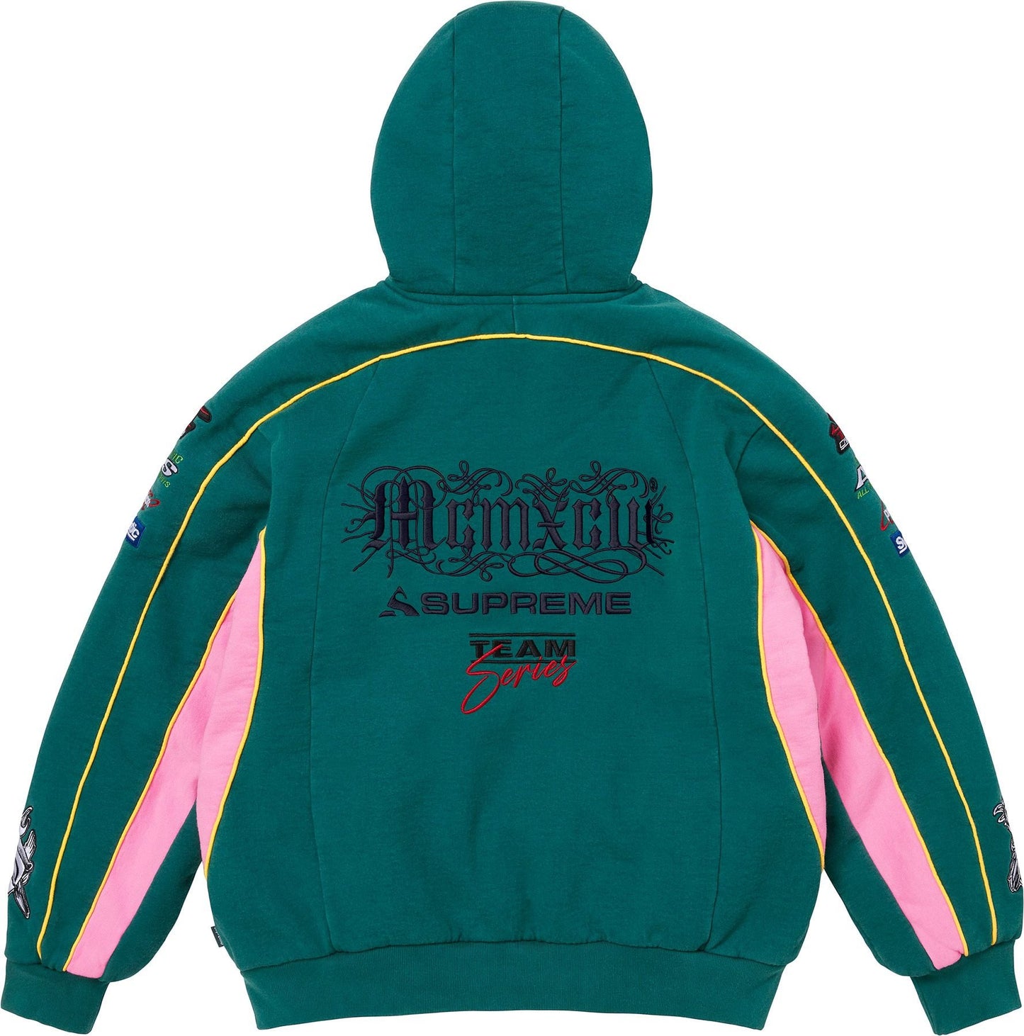 Racing Lined Zip Up Hooded Sweatshirt