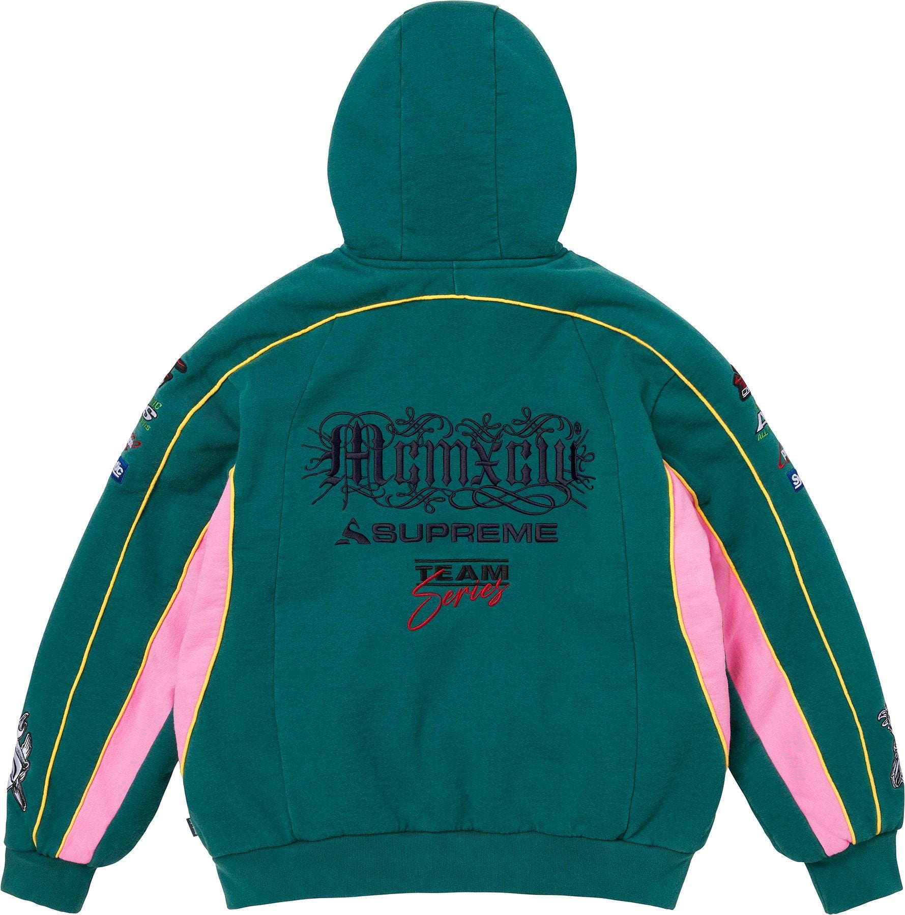 Racing Lined Zip Up Hooded Sweatshirt