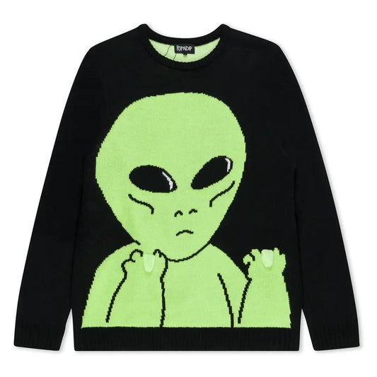 LORD ALIEN FLIPPY KNITTY SWEATER (BLACK)