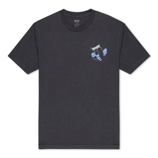RIPNDIP RECORDS TEE (CHARCOAL VINTAGE WASH)