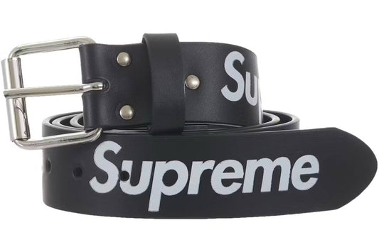 SUPREME REPEAT LEATHER BELT (FW25) BLACK