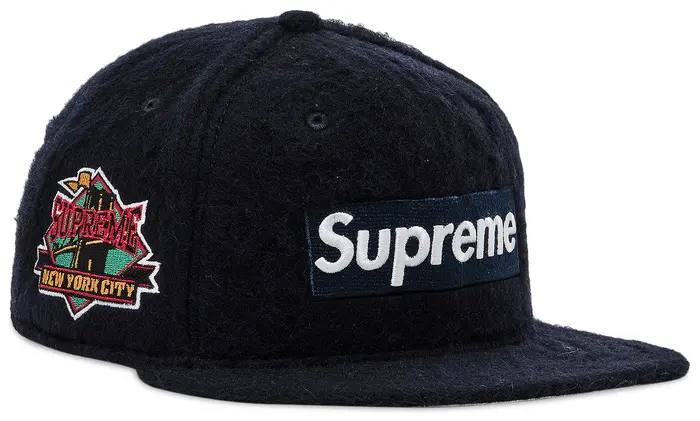 SUPREME MOHAIR BOX LOGO NEW ERA 'NAVY