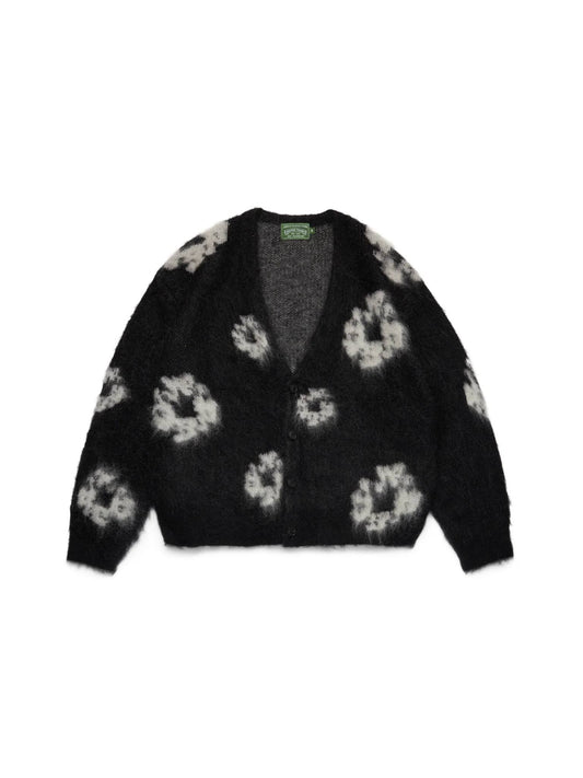 COTTON WREATH MOHAIR CARDIGAN BLACK
