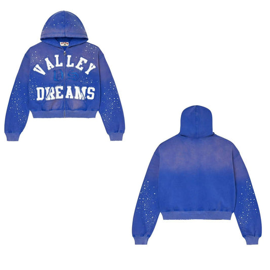 VALLEY DREAMS CLASSICO ZIP HOODIE AZUL