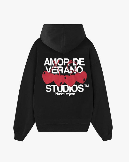 NUDE XOXO HOODIE BLACK