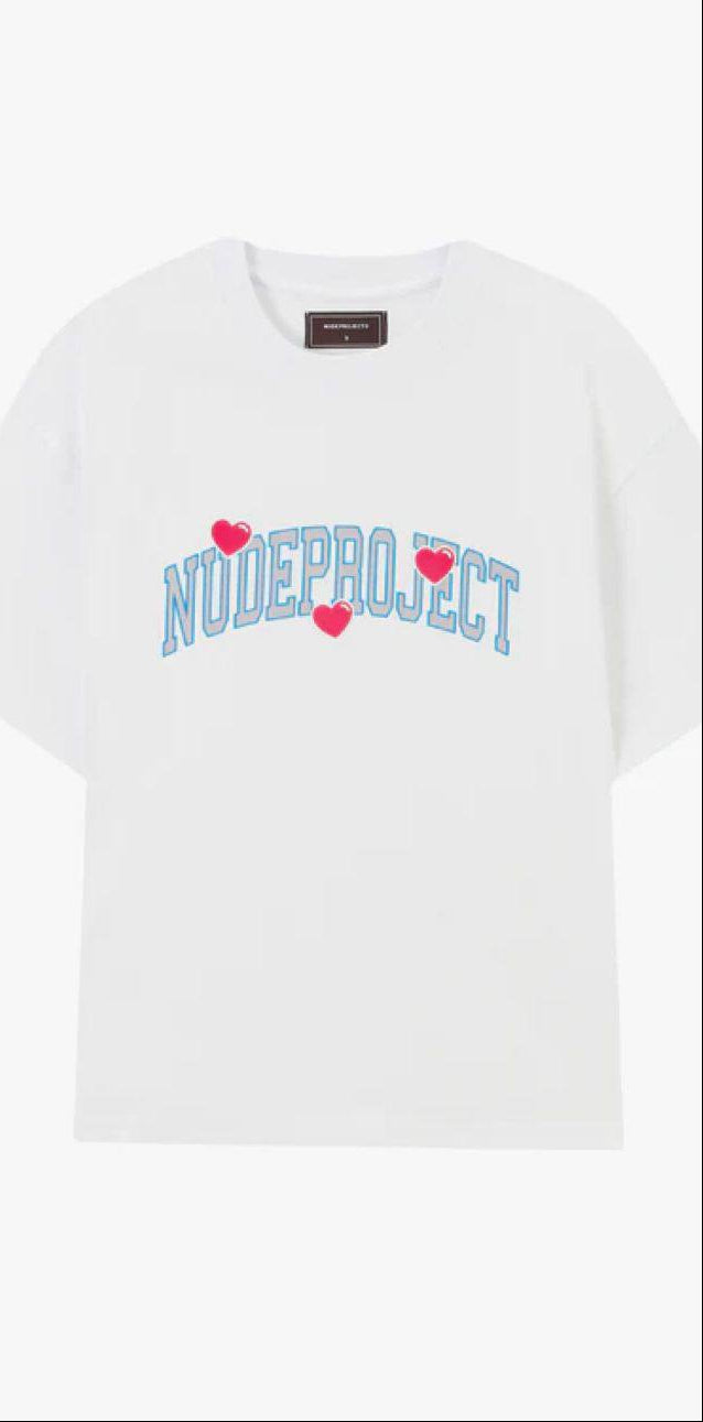 VARSITY TEE BLANCA Y NEGRA NUDE