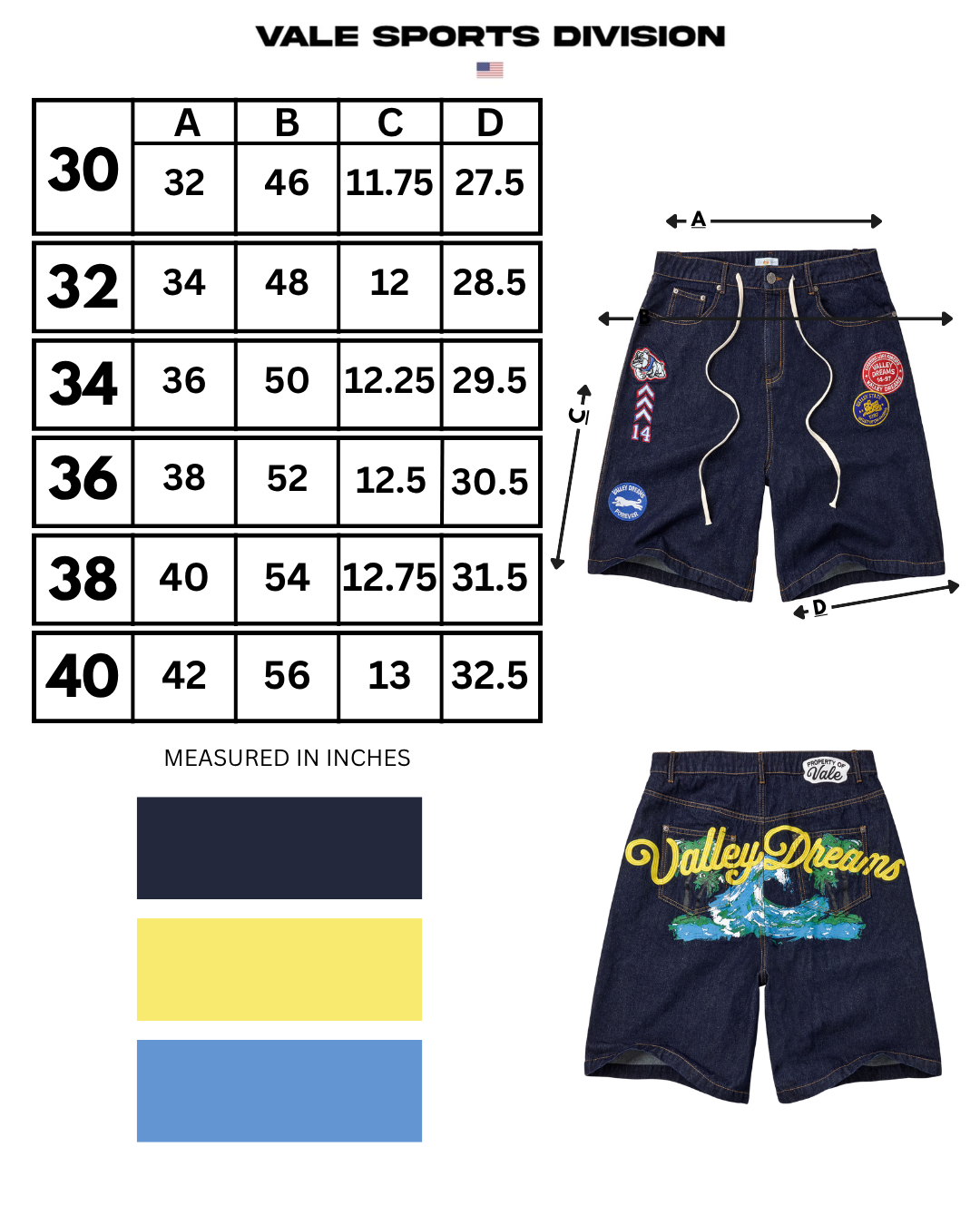 PARADISE JORTS [BLUE] - Vale Forever